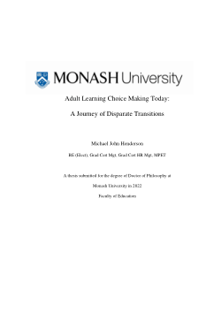 Adult Learning Choice Making Today: A Journey of Disparate Transitions