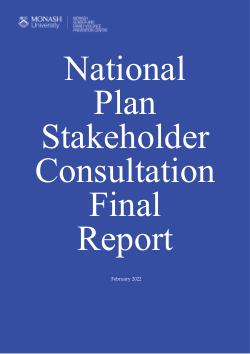 National Plan Stakeholder Consultation: Final Report