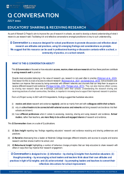 Q Conversation: "Educators' sharing and receiving research"