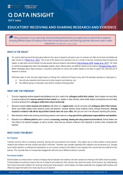 Q Data Insight: "Educators' receiving and sharing research and evidence"