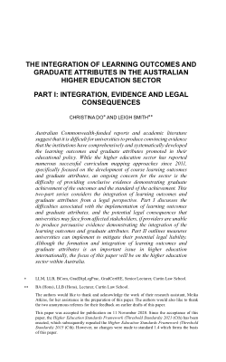 The Integration of Learning Outcomes and Graduate Attributes in the Australian Higher Education Sector (Part 1)
