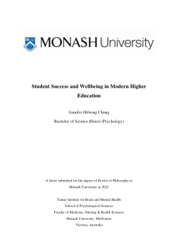 Student Success and Wellbeing in Modern Higher Education