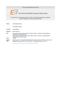 Unravelling cultural-historical activity theory (CHAT): Leontiev's and Engeström's approaches to activity theory