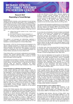 Responding to Forced Marriage