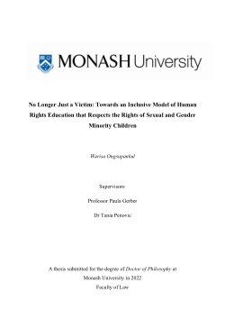 No Longer Just a Victim: Towards an Inclusive Model of Human Rights Education that Respects the Rights of Sexual and Gender Minority Children