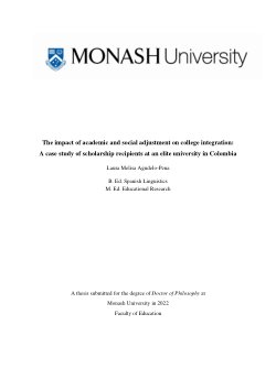 The impact of academic and social adjustment on college integration:  A case study of scholarship recipients at an elite university in Colombia