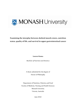 Examining the interplay between skeletal muscle stores, nutrition status, quality of life, and survival in upper gastrointestinal cancer