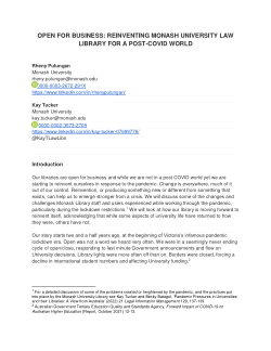 Open for Business: Reinventing Monash University Law Library for a Post-COVID World