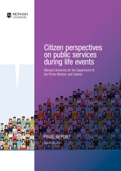 Citizen perspectives on public services during life events: final report