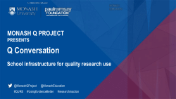 Q Conversation Supporting Presentation: "School infrastructure for quality research use"