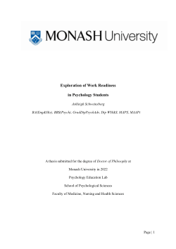 Exploration of Work Readiness in Psychology Students
