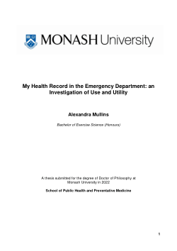 My Health Record in the Emergency Department: an Investigation of Use and Utility