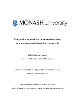 Using realist approaches to understand nutrition education cooking interventions in Australia