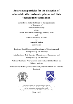 Smart nanoparticles for the detection of vulnerable atherosclerotic plaque and their therapeutic stabilisation