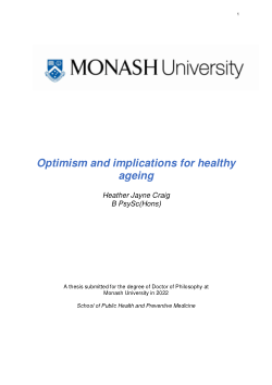 Optimism and implications for healthy ageing