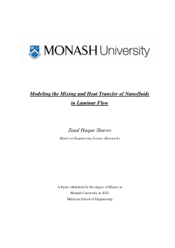 Modeling the Mixing and Heat Transfer of Nanofluids  in Laminar Flow