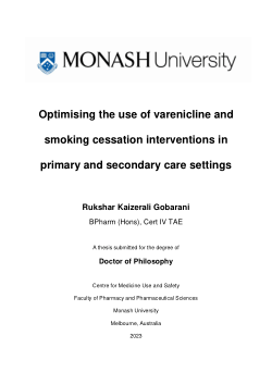 Optimising the use of varenicline and smoking cessation interventions in primary and secondary care settings