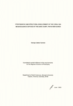 Stratigraphic and structural development in the Coral Sea Megasequence exposed at the Aure Scarp, Papua New Guinea
