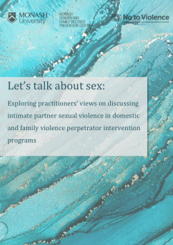 Let’s talk about sex: exploring practitioners’ views on discussing intimate partner sexual violence in domestic and family violence perpetrator intervention programs