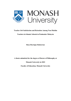 Teacher Job Satisfaction and Retention Among Non-Muslim Teachers in Islamic Schools in Peninsular Malaysia