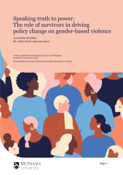 Speaking truth to power: The role of survivors in driving policy change on gender-based violence