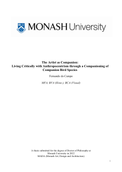 The Artist as Companion: Living Critically with Anthropocentrism through a Companioning of Companion Bird Species