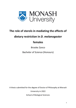 The role of sterols in mediating the effects of dietary restriction in D. melanogaster females