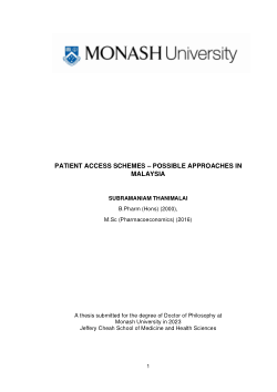 Patient access scheme - Possible Approaches in Malaysia