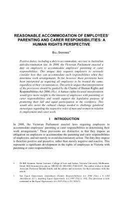 Reasonable Accommodation of Employees' Parenting and Carer Responsibilities: A Human Rights Perspective