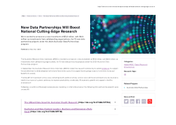 New data partnerships will boost national cutting edge research