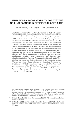 Human Rights Accountability for Systems of Ill-Treatment in Residential Aged Care