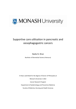 Supportive care utilisation in pancreatic and oesophagogastric cancers