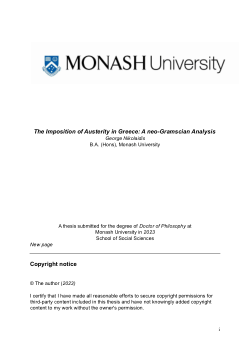 The Imposition of Austerity in Greece: A neo-Gramscian Analysis