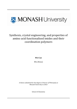 Synthesis, crystal engineering, and properties of amino acid functionalised imides and their coordination polymers
