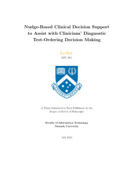 Nudge-Based Clinical Decision Support to Assist with Clinicians’ Diagnostic Test-Ordering Decision Making