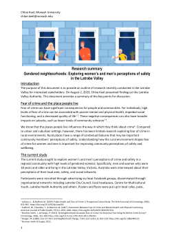 Gendered neighbourhoods: Exploring women's and men's perceptions of safety in the Latrobe Valley