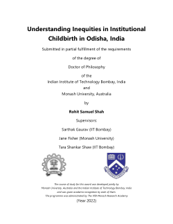 Understanding Inequities in Institutional Childbirth in Odisha, India