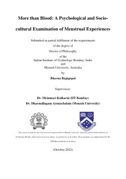 More than Blood: A Psychological and Socio-cultural Examination of Menstrual Experiences