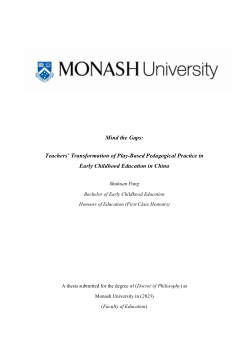 Mind the Gaps: Teachers’ Transformation of Play-Based Pedagogical Practice in Early Childhood Education in China