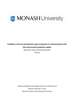 Lipidation of brush polyethylene glycol polymers to extend plasma half-life and promote lymphatic uptake