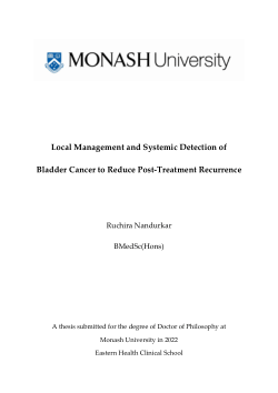 Local Management and Systemic Detection of Bladder Cancer to Reduce Post-Treatment Recurrence