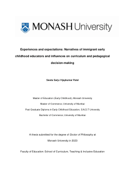 Experiences and expectations: Narratives of immigrant early childhood educators and influences on curriculum and pedagogical decision-making
