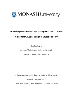 A Genealogical Account of the Development of a Consumer Metaphor in Australian Higher Education Policy