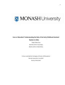 Care or Education? Understanding the Role of the Early Childhood Assistant Teacher in Chile