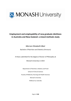 Employment and employability of new graduate dietitians in Australia and New Zealand: a mixed methods study
