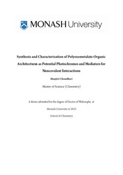 Synthesis and Characterization of Polyoxometalate-Organic Architectures as Potential Photochromes and Mediators for Noncovalent Interactions