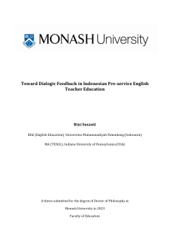 Toward Dialogic Feedback in Indonesian Pre-service English Teacher Education