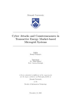 Cyber Attacks and Countermeasures in Transactive Energy Market-based Microgrid Systems