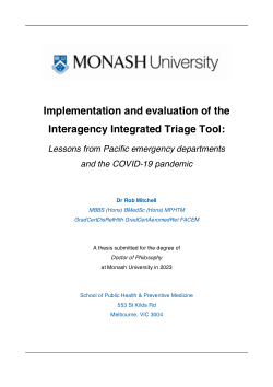 Implementation and evaluation of the Interagency Integrated Triage Tool: Lessons from Pacific emergency departments and the COVID-19 pandemic