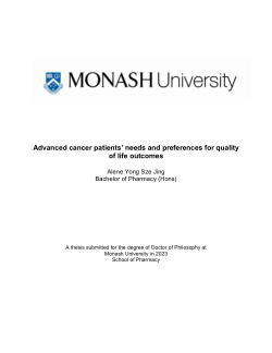 Advanced cancer patients’ needs and preferences for quality of life outcomes